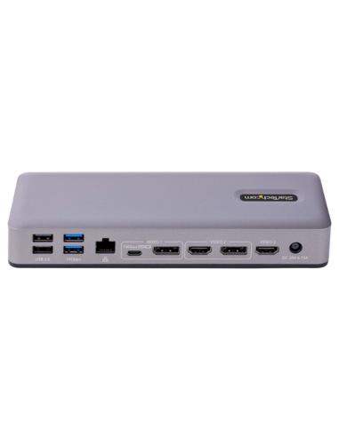 StarTech.com Docking Station USB-C 4K30 Triple /4K60 Doble - Modo Alt DP/DP/HDMI - Hub USB de 7 Puertos - PD 3.0 - GbE - Audio -