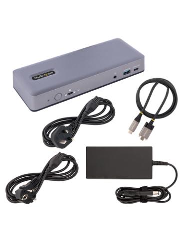 StarTech.com Docking Station USB-C 4K30 Triple /4K60 Doble - Modo Alt DP/DP/HDMI - Hub USB de 7 Puertos - PD 3.0 - GbE - Audio -