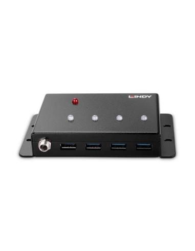 Lindy 43374 hub de interfaz USB 3.2 Gen 1 (3.1 Gen 1) Type-B 5000 Mbit/s Negro