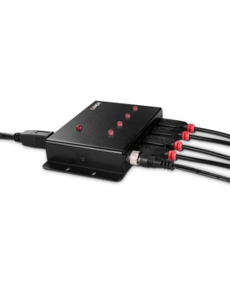 Lindy 43374 hub de interfaz USB 3.2 Gen 1 (3.1 Gen 1) Type-B 5000 Mbit/s Negro