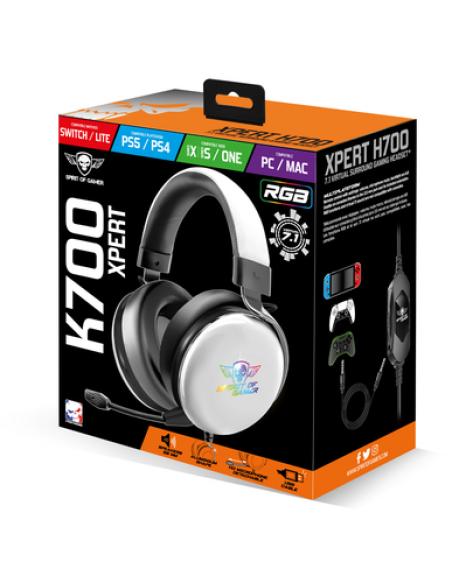 Spirit of Gamer XPERT H700 Auriculares Alámbrico Diadema Juego Blanco