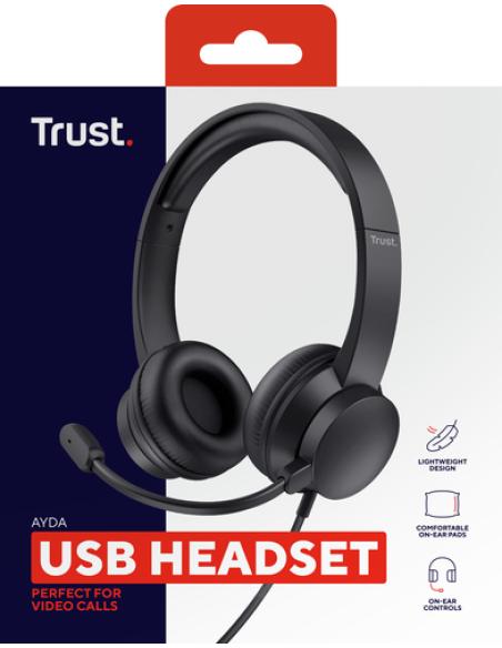 Trust Ayda Auriculares Alámbrico Diadema Llamadas/Música Negro