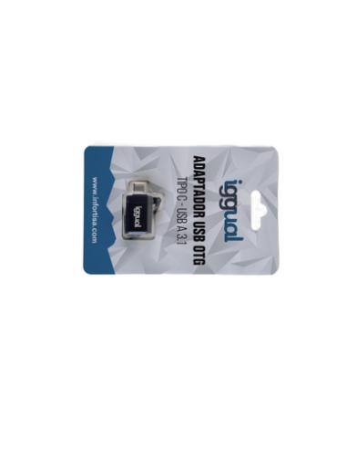 iggual Adaptador USB OTG tipo C a USB-A 3.1 negro