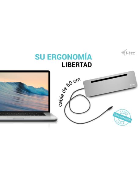 i-tec USB-C Metal Ergonomic 3x 4K Display Docking Station with Power Delivery 100 W + Universal Charger 100 W