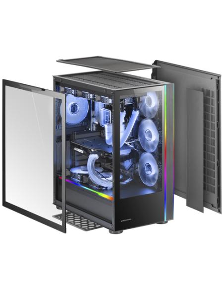 Mars Gaming MC-ULT, Caja Gaming Custom XXL E-ATX, Doble Cristal Templado 90º Sin Marco + Puerta Lateral, Soporte Completo Refrig