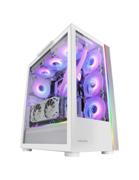 Mars Gaming MC-ULT, Caja Gaming Custom XXL E-ATX, Doble Cristal Templado 90º Sin Marco + Puerta Lateral, Soporte Completo Refrig