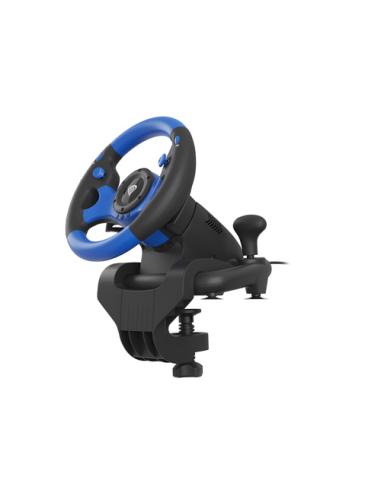 GENESIS Seaborg 350 Negro, Azul USB Volante + Pedales Nintendo Switch, PC, PlayStation 4, Playstation 3, Xbox 360, Xbox One, Xbo