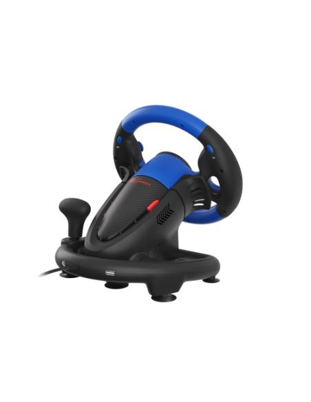 GENESIS Seaborg 350 Negro, Azul USB Volante + Pedales Nintendo Switch, PC, PlayStation 4, Playstation 3, Xbox 360, Xbox One, Xbo