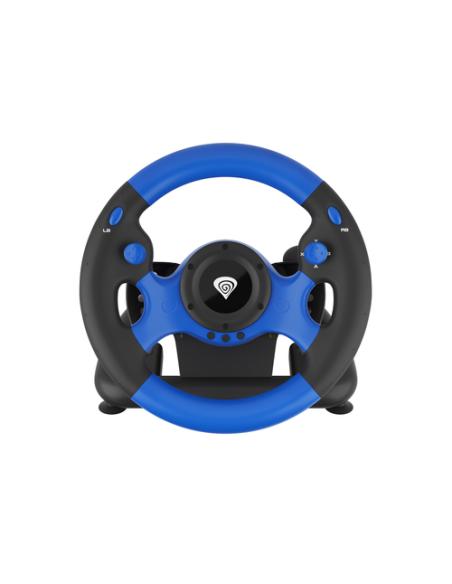 GENESIS Seaborg 350 Negro, Azul USB Volante + Pedales Nintendo Switch, PC, PlayStation 4, Playstation 3, Xbox 360, Xbox One, Xbo