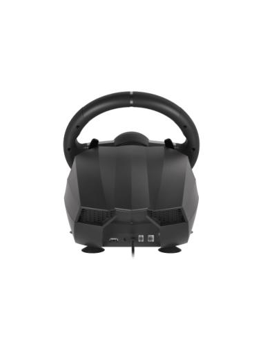GENESIS Seaborg 400 Negro, Plata USB Volante + Pedales Nintendo Switch, PC, PlayStation 4, Playstation 3, Xbox 360, Xbox One, Xb