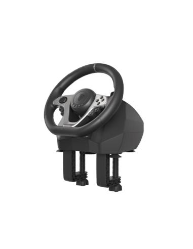 GENESIS Seaborg 400 Negro, Plata USB Volante + Pedales Nintendo Switch, PC, PlayStation 4, Playstation 3, Xbox 360, Xbox One, Xb