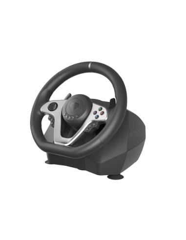 GENESIS Seaborg 400 Negro, Plata USB Volante + Pedales Nintendo Switch, PC, PlayStation 4, Playstation 3, Xbox 360, Xbox One, Xb