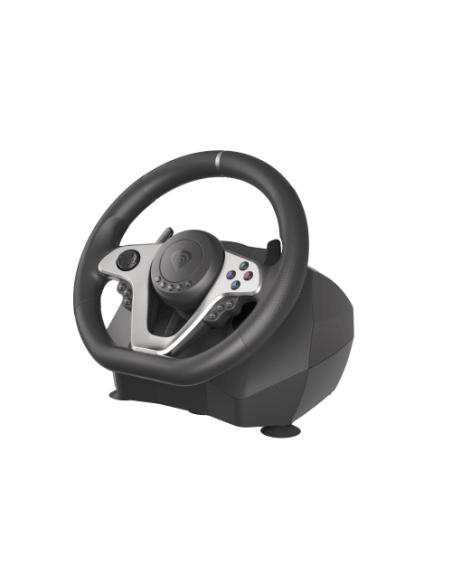 GENESIS Seaborg 400 Negro, Plata USB Volante + Pedales Nintendo Switch, PC, PlayStation 4, Playstation 3, Xbox 360, Xbox One, Xb