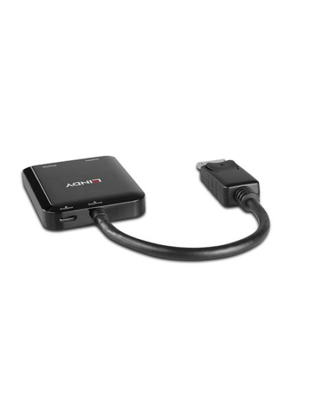 Lindy 38430 hub de interfaz DisplayPort 21600 Mbit/s Negro