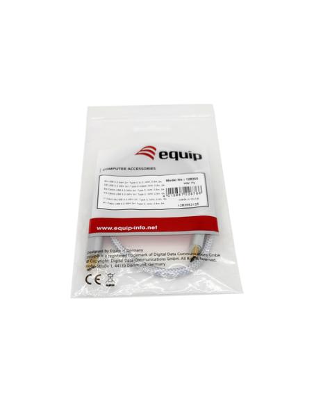 Equip 128358 Cable USB 3.2 Gen 2 C a C, M/M, 2,0m, PD 100W , 4K/60Hz, 10Gbps, Blanco