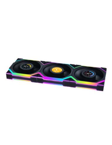 Lian Li UNI FAN SL Wireless LCD 120 Carcasa del ordenador Ventilador 12 cm Negro 3 pieza(s)
