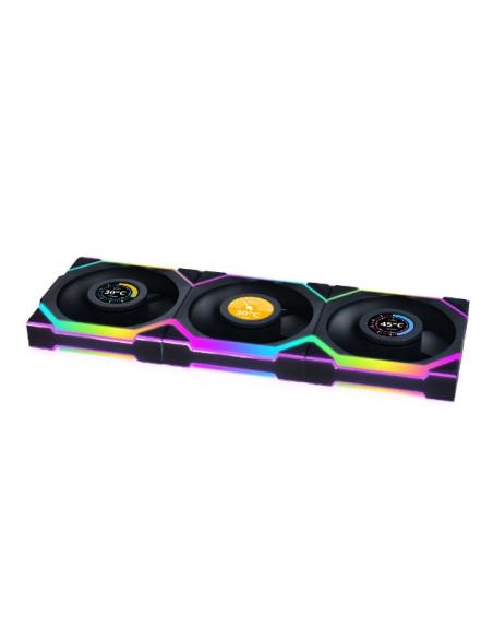 Lian Li UNI FAN SL Wireless LCD 120 Carcasa del ordenador Ventilador 12 cm Negro 3 pieza(s)