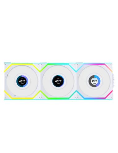 Lian Li UNI FAN SL Wireless LCD 120 Carcasa del ordenador Ventilador 12 cm Blanco 3 pieza(s)