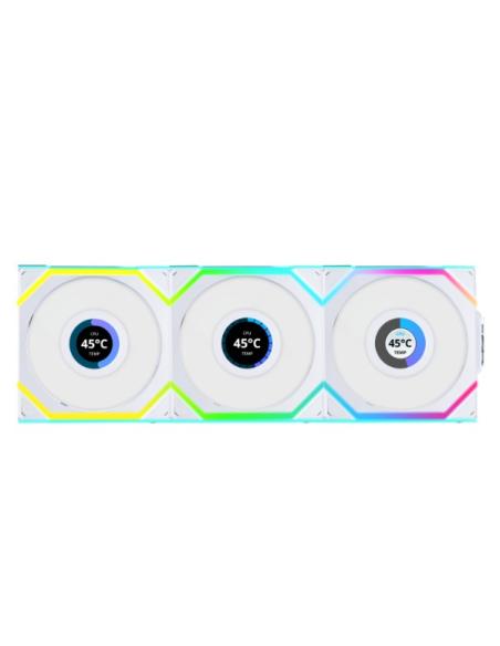 Lian Li UNI FAN SL Wireless LCD 120 Carcasa del ordenador Ventilador 12 cm Blanco 3 pieza(s)