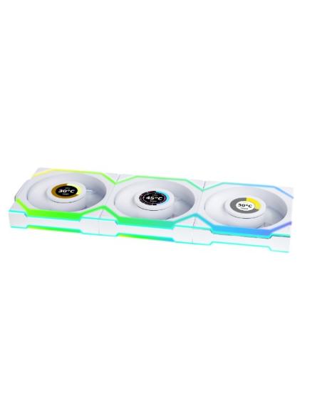 Lian Li UNI FAN SL Wireless LCD 120 Carcasa del ordenador Ventilador 12 cm Blanco 3 pieza(s)