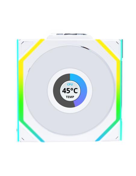 Lian Li UNI FAN SL Wireless LCD 120 Carcasa del ordenador Ventilador 12 cm Blanco 3 pieza(s)