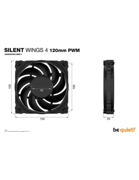 be quiet! SILENT WINGS 4 | 120mm PWM Carcasa del ordenador Ventilador 12 cm Negro 1 pieza(s)