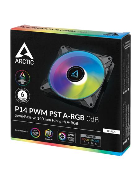 ARCTIC P14 PWM PST A-RGB 0dB Carcasa del ordenador Ventilador 14 cm Negro 1 pieza(s)