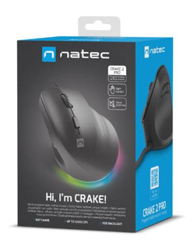NATEC Crake 2 Pro ratón Universal mano derecha USB tipo A Óptico 12800 DPI