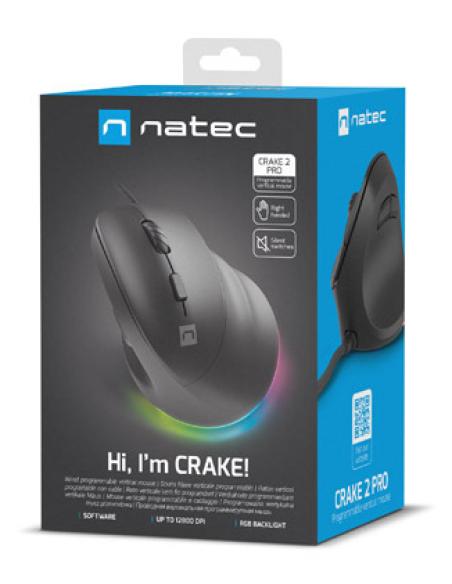 NATEC Crake 2 Pro ratón Universal mano derecha USB tipo A Óptico 12800 DPI