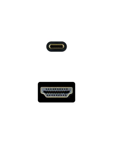 Nanocable Cable Conversor USB-C a HDMI 1.4 4K@30HZ 1.8 m, Negro