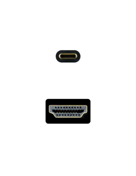 Nanocable Cable Conversor USB-C a HDMI 1.4 4K@30HZ 1.8 m, Negro