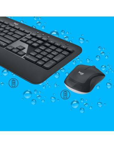 Logitech 920-008677 teclado Ratón incluido Universal RF inalámbrico QWERTZ Suizo Negro, Blanco