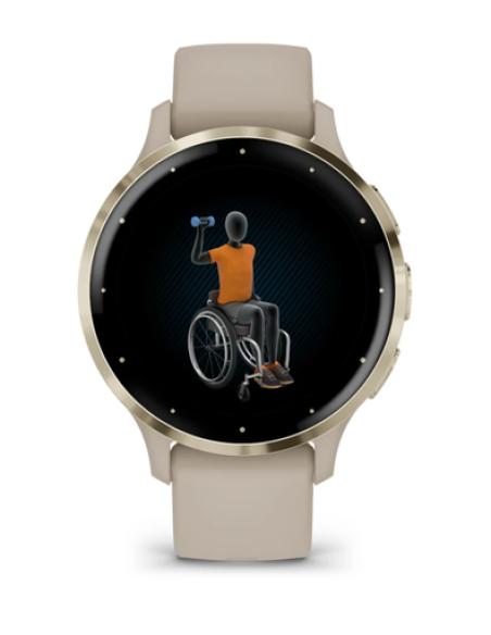 Garmin Venu 3S 3,05 cm (1.2") AMOLED 41 mm Digital 390 x 390 Pixeles Pantalla táctil Oro, Gris Wifi GPS (satélite)