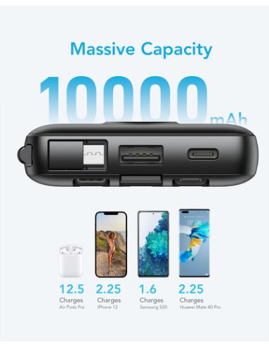 VEGER C20 VG-W2047 PowerBank 20000mAh with cables bulit-in