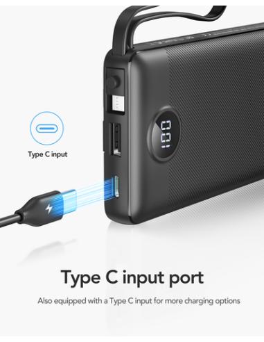 VEGER C20 VG-W2047 PowerBank 20000mAh with cables bulit-in