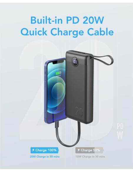 VEGER C20 VG-W2047 PowerBank 20000mAh with cables bulit-in