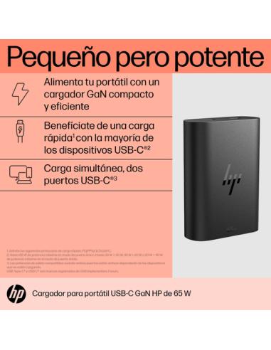 HP Cargador para portátil de con USB-C GaN de 65 W