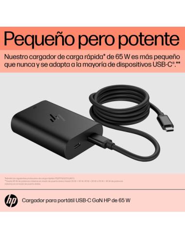 HP Cargador para portátil de con USB-C GaN de 65 W