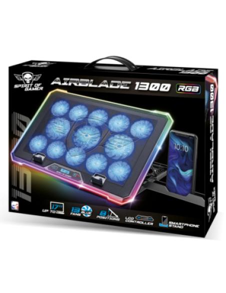 Spirit of Gamer AIRBLADE 1300 RGB almohadilla fría 43,2 cm (17") Negro