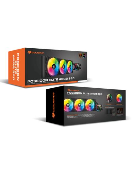 COUGAR CGR-PSDELRGB-B-360 Procesador Sistema de refrigeración líquida todo en uno 12 cm Negro