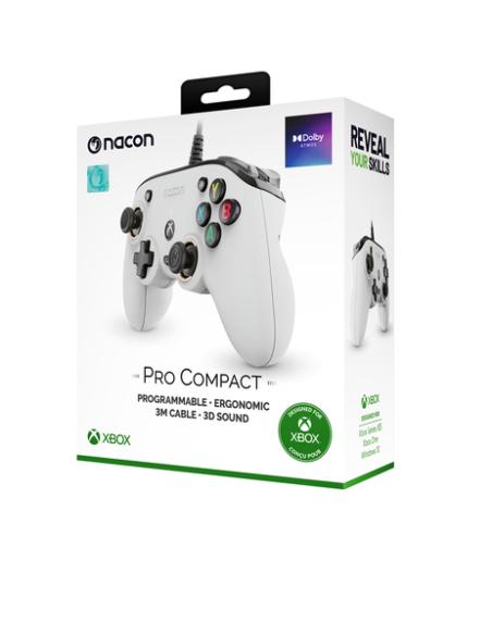 NACON Pro Compact Controller Blanco USB Gamepad Xbox One, Xbox Series S, Xbox Series X