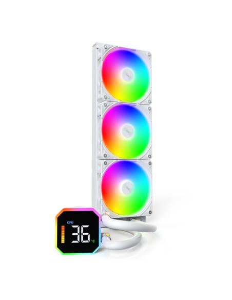 Montech HyperFlow Digital 360 Procesador Sistema de refrigeración líquida todo en uno 12 cm Blanco 1 pieza(s)