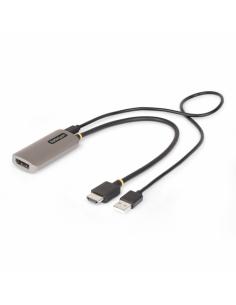 StarTech.com Cable Conversor Adaptador Activo de 30cm HDMI 2.1 a DisplayPort 1.4 - 8K60Hz - Alimentado por el Bus USB - Cable In