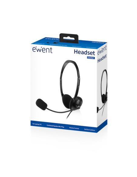 Ewent EW3567 auricular y casco Auriculares Alámbrico Diadema Llamadas/Música Negro