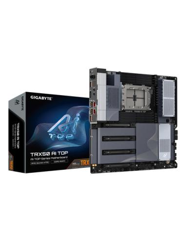 GIGABYTE TRX50 AI TOP-2B Placa Base – Procesadores AMD Ryzen Threadripper PRO 7000, VRM digital de 16+8+4 fases, hasta 5200 MHz 