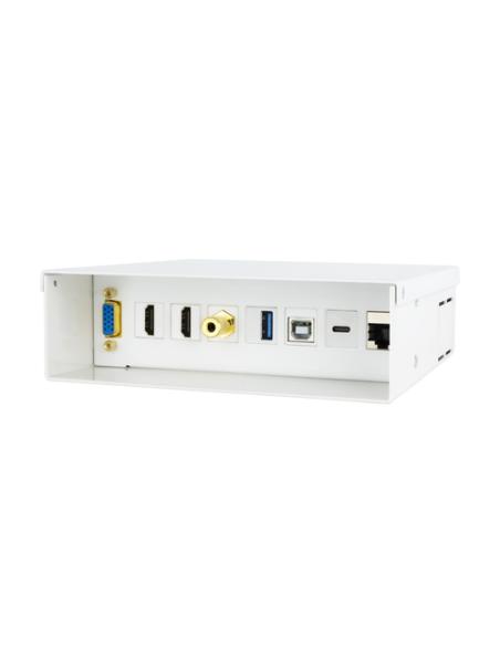 Nanocable Caja de conexiones multimedia de pared VGA + 2xHDMI + JACK3.5 + 1xUSB-C 10G + 1xUSB-B 2.0 + 1xUSB-A 3.0 + 1xRJ45 Cat.6