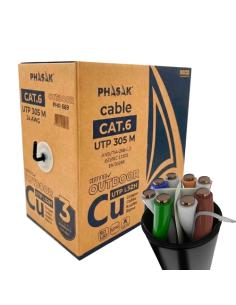 Phasak Bobina de cable de red exterior S-FTP Cat.6A cobre 100% sólido LSZH 305 m gris – PHR 669 |