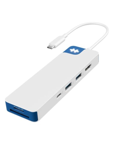HYPER HD4102BUGL hub de interfaz USB 3.2 Gen 1 (3.1 Gen 1) Type-C 5000 Mbit/s Azul, Blanco