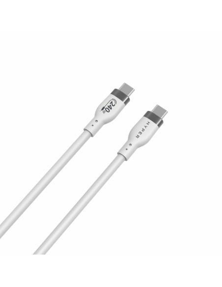 HYPER HJ4001WHGL cable USB USB 2.0 1 m USB C 0,48 Gbit/s 240 W Blanco