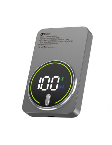 Leotec Power Bank inalámbrico 10000mAh 20W Gris